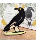 Bridget Farmer | Standing Bird Ornament | Pied Currawong